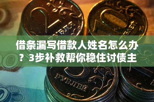 北京借条漏写借款人姓名怎么办？3步补救帮你稳住讨债主动权