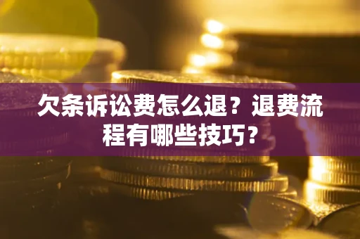 北京欠条诉讼费怎么退？退费流程有哪些技巧？